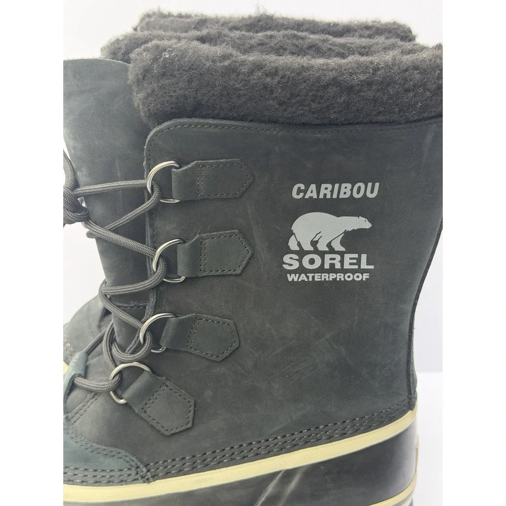 Sorel Caribou Waterproof Insulated Winter Boots Black Mens 11 1523773 NWOB